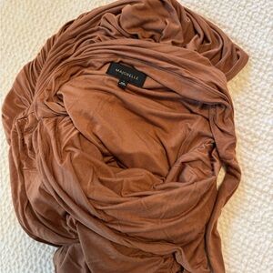 MAJORELLE Milk Chocolate Ruched Dress